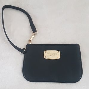 Michael Kors Small Black Pebbled Wristlet Wallet